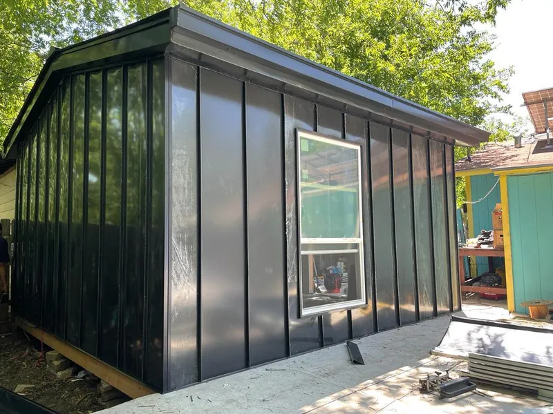 Black standing seam metal wall panels for Metal Roof Installation in Lake Wisconsin